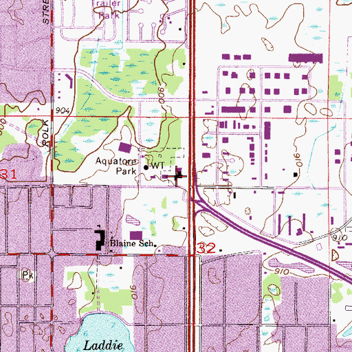 Topographic Map of Blaine City Hall, MN