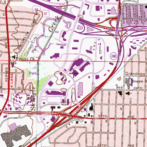Topographic Map of Brookdale Center Chamber of Commerce, MN