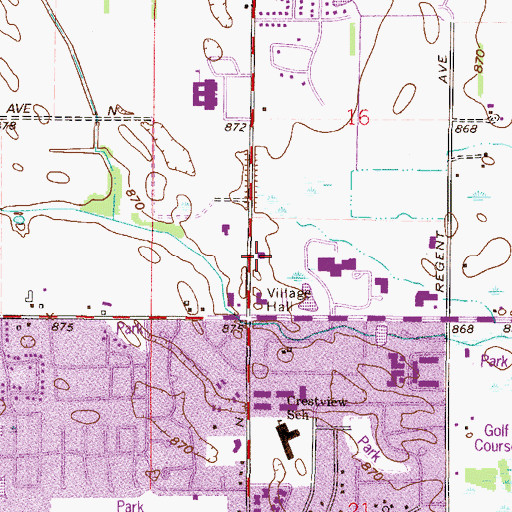 Topographic Map of Brooklyn Park Library, MN