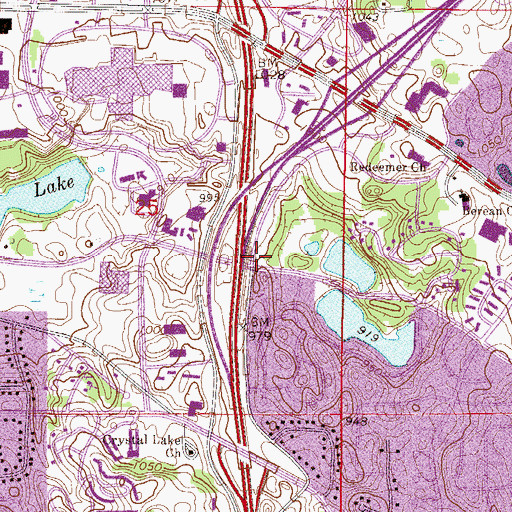 Topographic Map of Burnsville Chamber of Commerce, MN