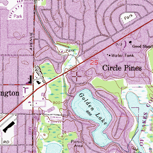 Topographic Map of Centennial Library, MN