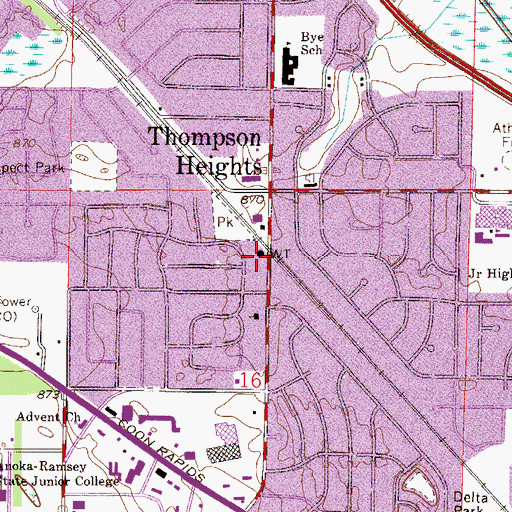 Topographic Map of Crooked Lake Library, MN