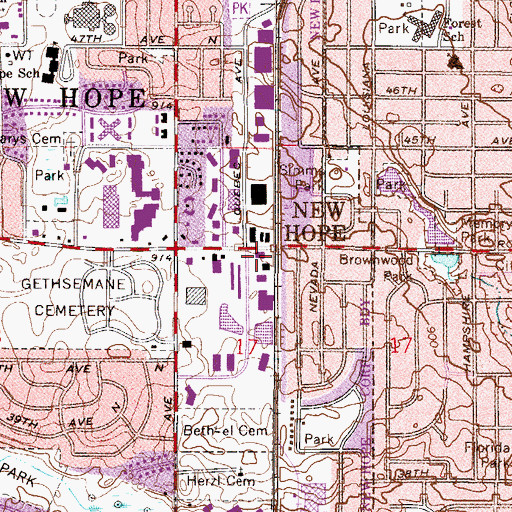 Topographic Map of Crystal City Office Building, MN