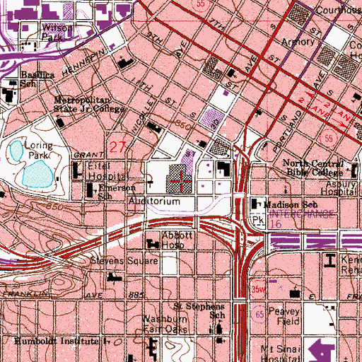 Topographic Map of Hall C, MN