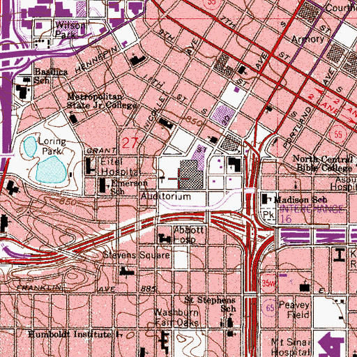 Topographic Map of Hall E, MN