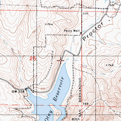 Topographic Map of Proctor Valley, CA