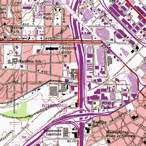 Topographic Map of International Market Square, MN