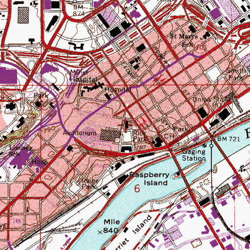Topographic Map of Landmark Center, MN