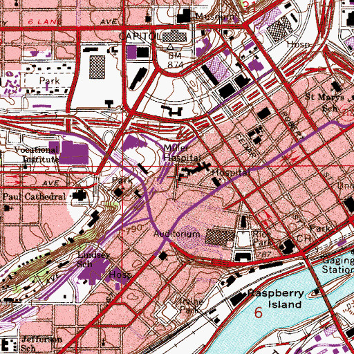 Topographic Map of Mary Hall, MN