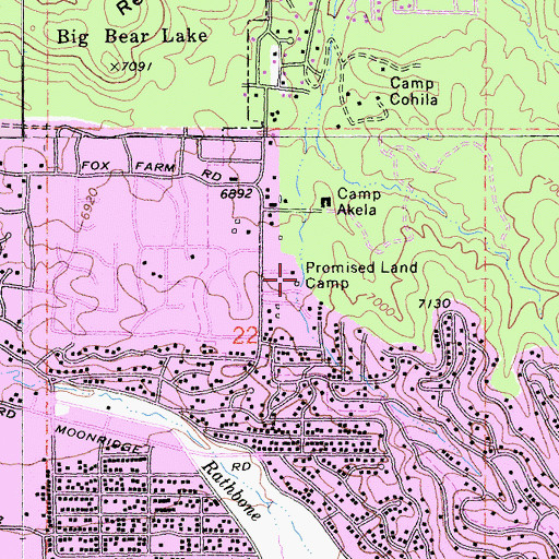 Topographic Map of Promised Land Camp, CA