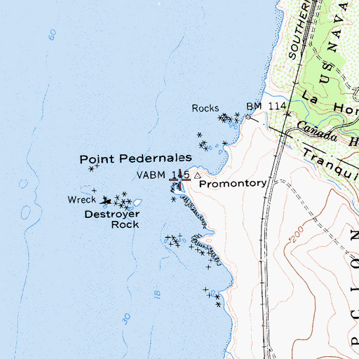 Topographic Map of Promontory, CA