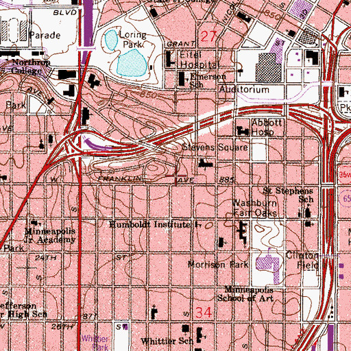 Topographic Map of Minnesota Church Center, MN