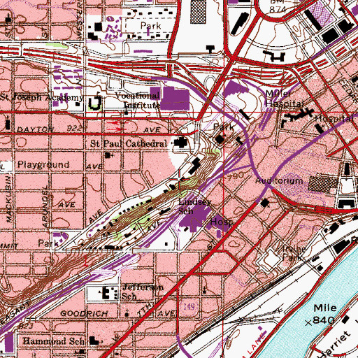 Topographic Map of Minnesota Historical Society, MN