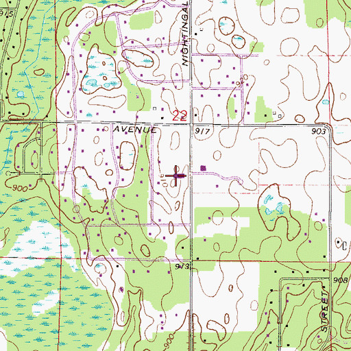 Topographic Map of Oak Grove Town Hall, MN