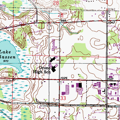 Topographic Map of Orono City Hall, MN