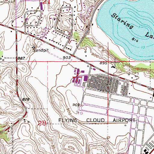 Topographic Map of Planes of Fame East Air Museum, MN