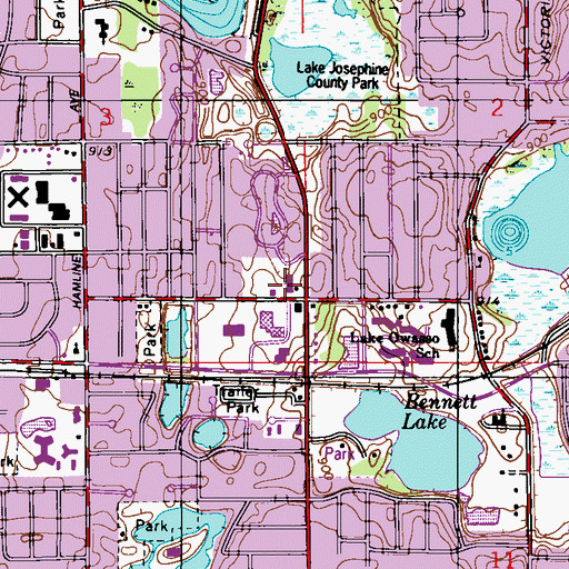 Topographic Map of Roseville City Hall, MN