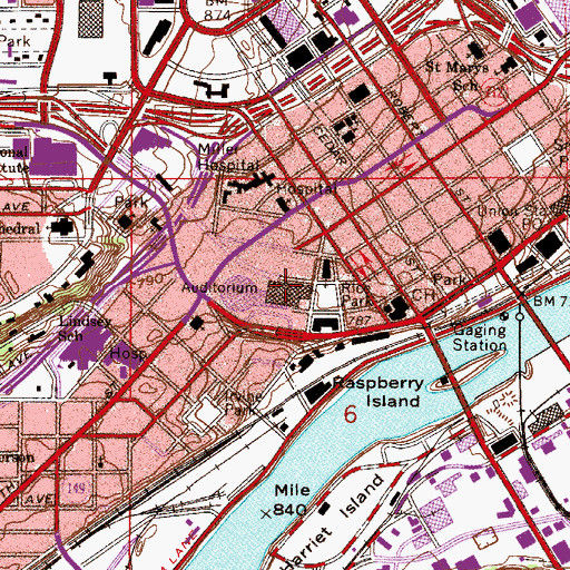Topographic Map of Roy Wilkins Auditorium, MN
