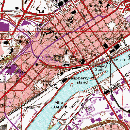 Topographic Map of Saint Paul Public Library, MN
