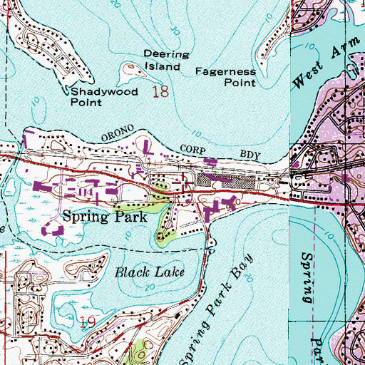 Topographic Map of Spring Park City Hall, MN