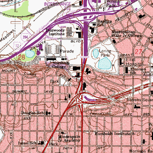 Topographic Map of Walker Art Center Expansion, MN