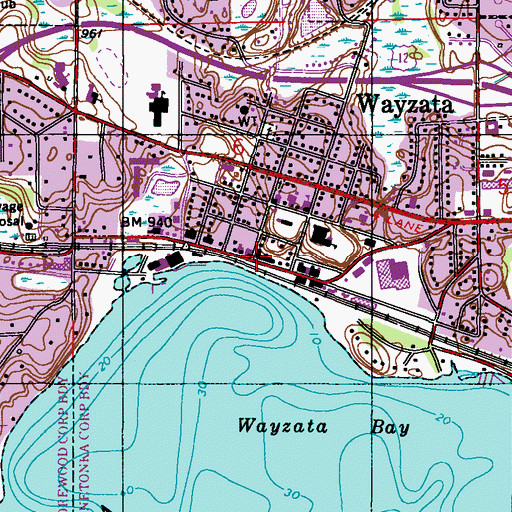 Topographic Map of Wayzata City Hall, MN