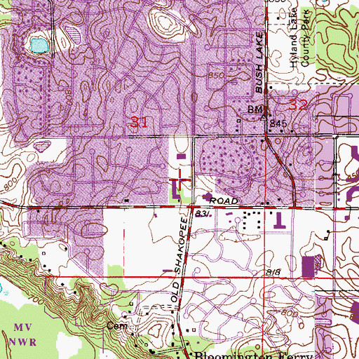 Topographic Map of Community of the Cross Lutheran Church, MN