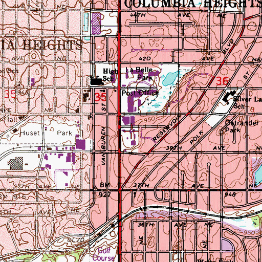 Topographic Map of Community United Methodist Church, MN
