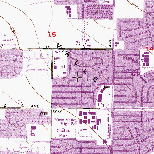 Topographic Map of Cheyenne Village, AZ