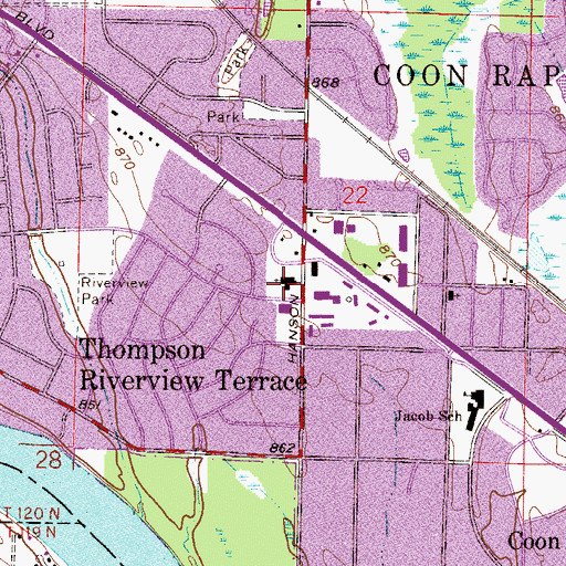 Topographic Map of Coon Rapids United Methodist Church, MN