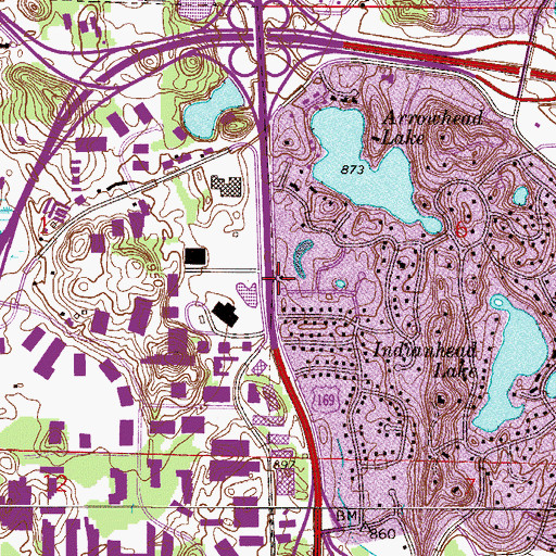 Topographic Map of Cross View Lutheran Church, MN