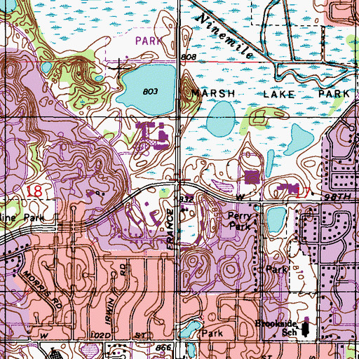 Topographic Map of Crosspoint Church, MN