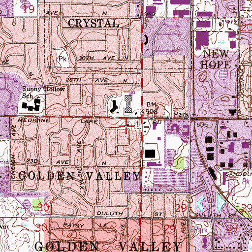 Topographic Map of Emmaus Baptist Church, MN