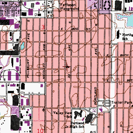 Topographic Map of Emmaus Lutheran Church, MN