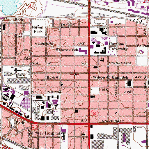 Topographic Map of Epiphany Episcopal Church, MN