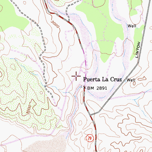 Topographic Map of Puerta La Cruz, CA