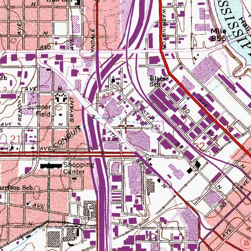 Topographic Map of Faith Deliverance Holiness Church, MN