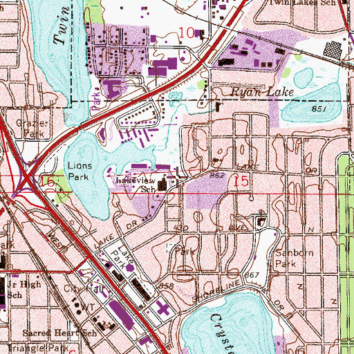 Topographic Map of Faith Evangelical Free Church of Robbinsdale, MN