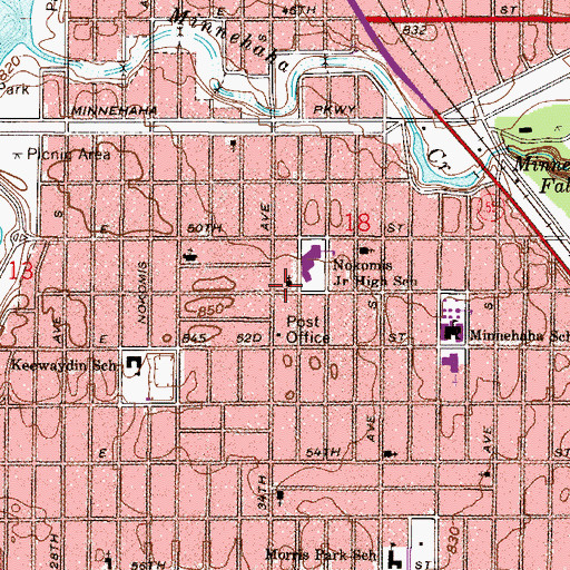 Topographic Map of Faith Evangelical Lutheran Church, MN