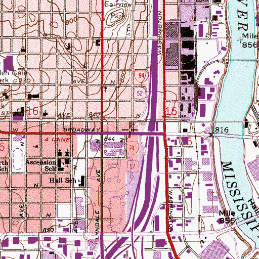 Topographic Map of Faith Tabernacle Gospel Church, MN