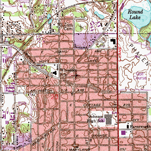 Topographic Map of Faith Temple Church, MN