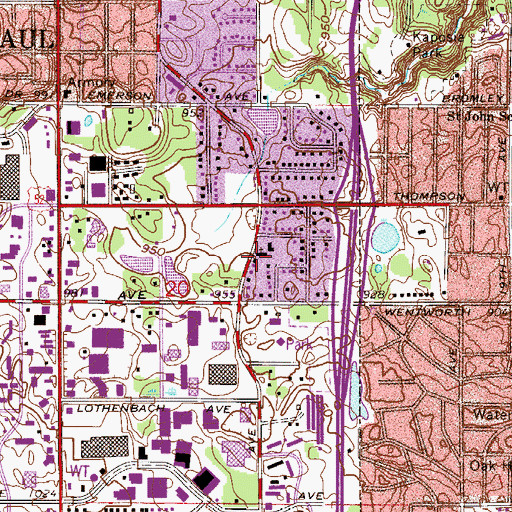 Topographic Map of Faith United Methodist Church, MN
