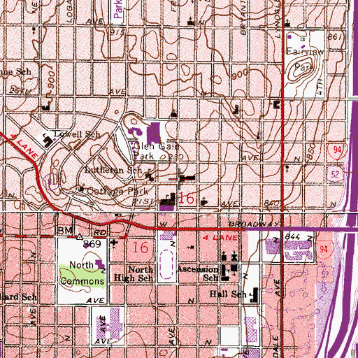 Topographic Map of Family Baptist Church, MN