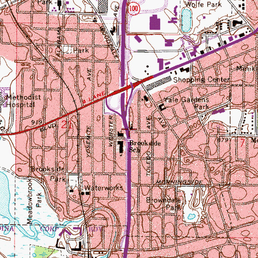 Topographic Map of First Ukrainian Evangelical Baptist Church of Minneapolis, MN