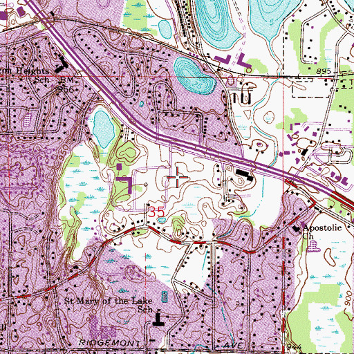 Topographic Map of Fourth Baptist Church, MN