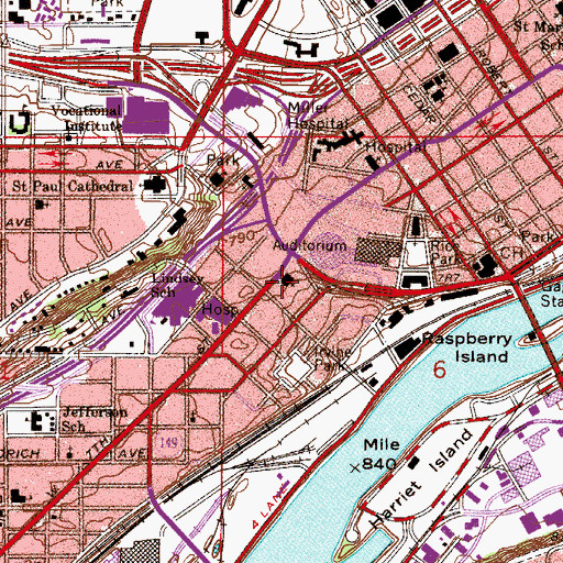 Topographic Map of Free at Last Church of God In Christ, MN