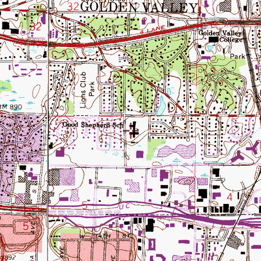 Topographic Map of Good Shepherd Catholic Church, MN
