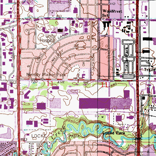 Topographic Map of Grace Evangelical Free Church, MN