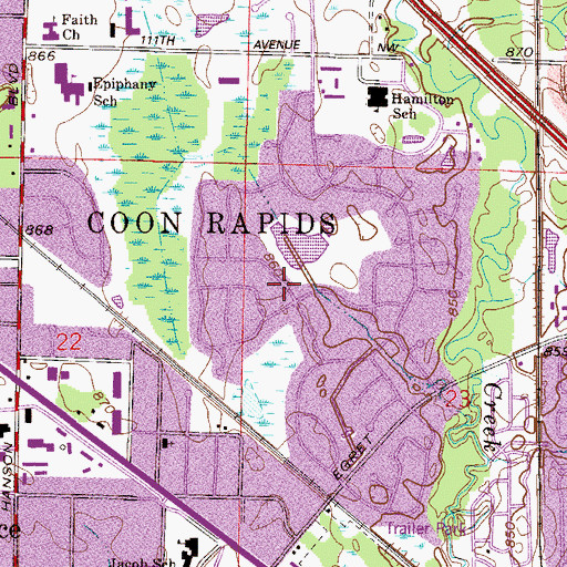 Topographic Map of Grace Gospel Bible Church, MN