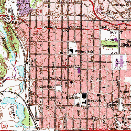 Topographic Map of He is Risen Church of God in Christ, MN